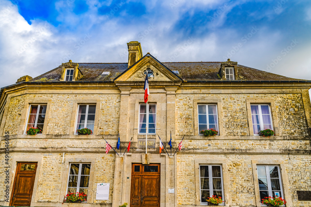 Fototapeta premium Hotel de Ville D-day St Marie Mont Normandy France