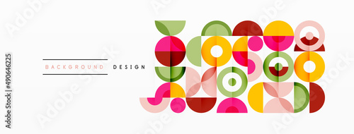 Colorful circle abstract background. Minimal geometric template for wallpaper, banner, presentation