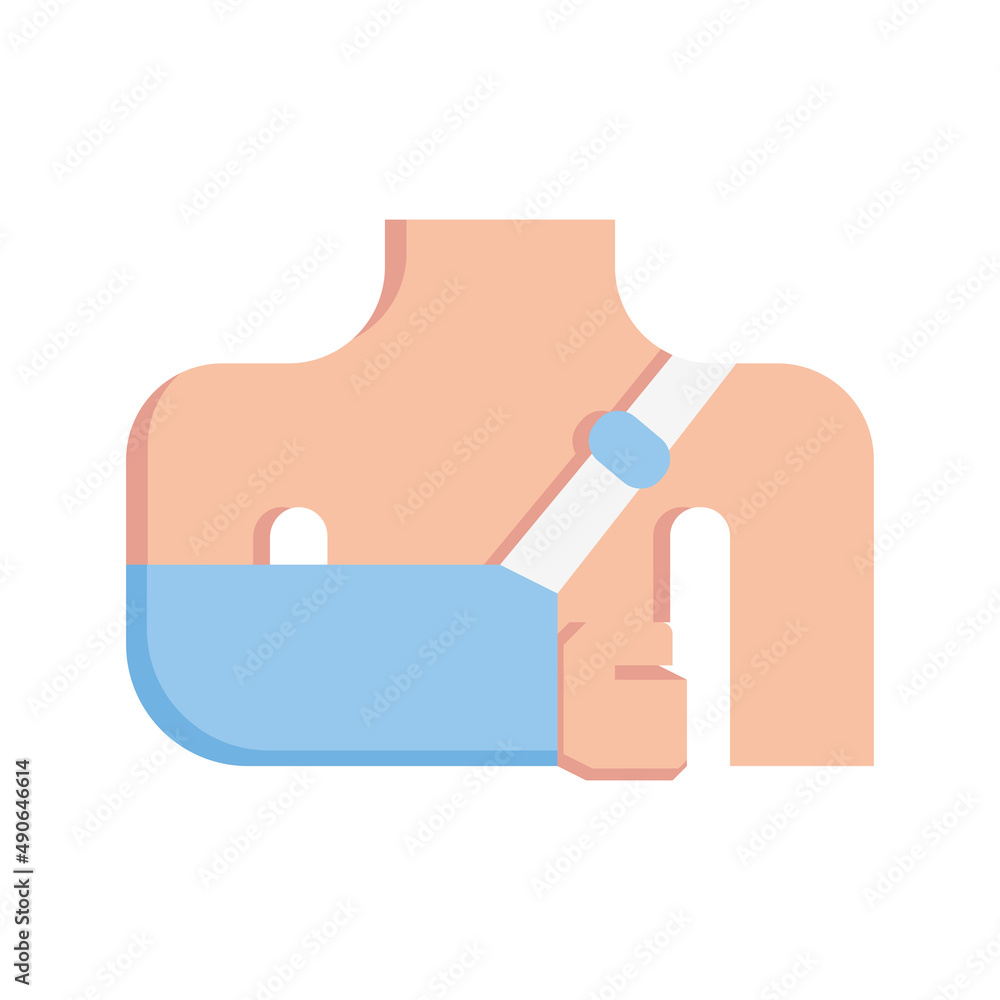 hand splint flat icon, medical icon. hand splint flat icon, medical icon.