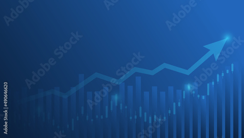 Wallpaper Mural Financial business statistics with bar graph and candlestick chart show effective earning background Torontodigital.ca