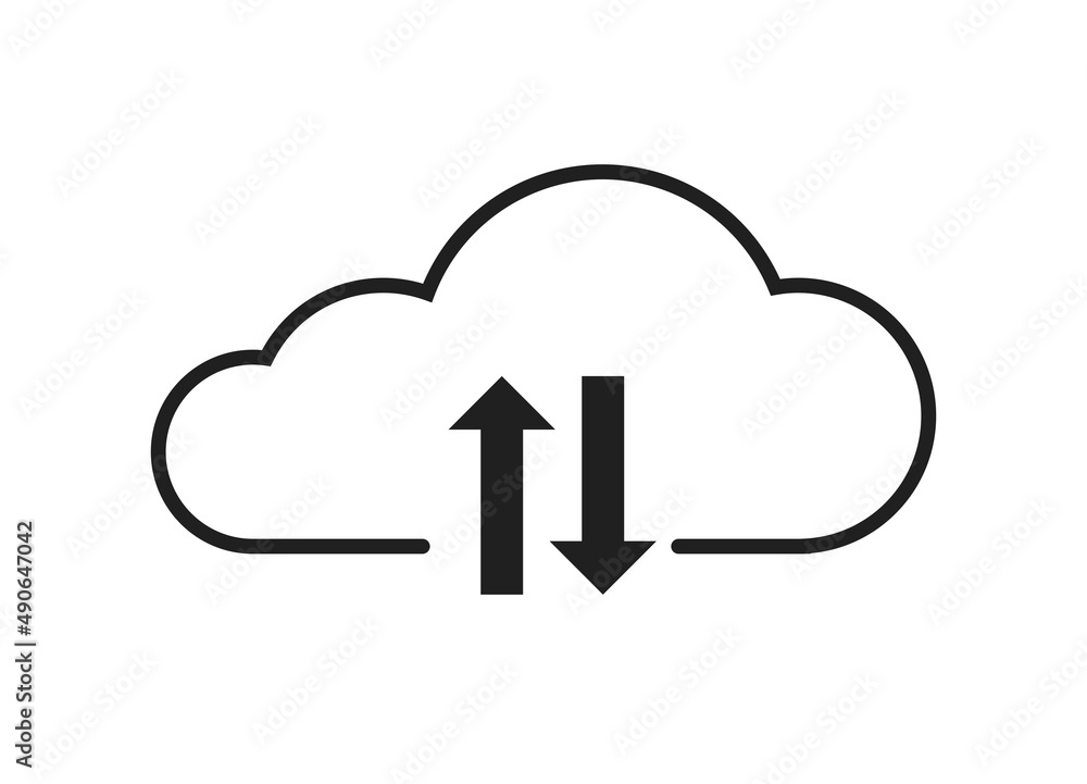 Simple Line Icon cloud business sign. Illustration Simple Line Icon cloud business sign. Illustration