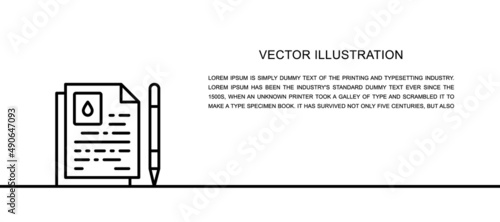 Vector oil contract, water agreement one line icon. Continuous one line