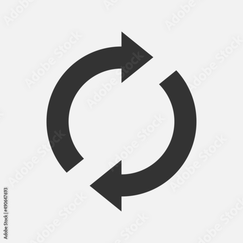 Rotation arrow icon isolated flat design vector illustration.