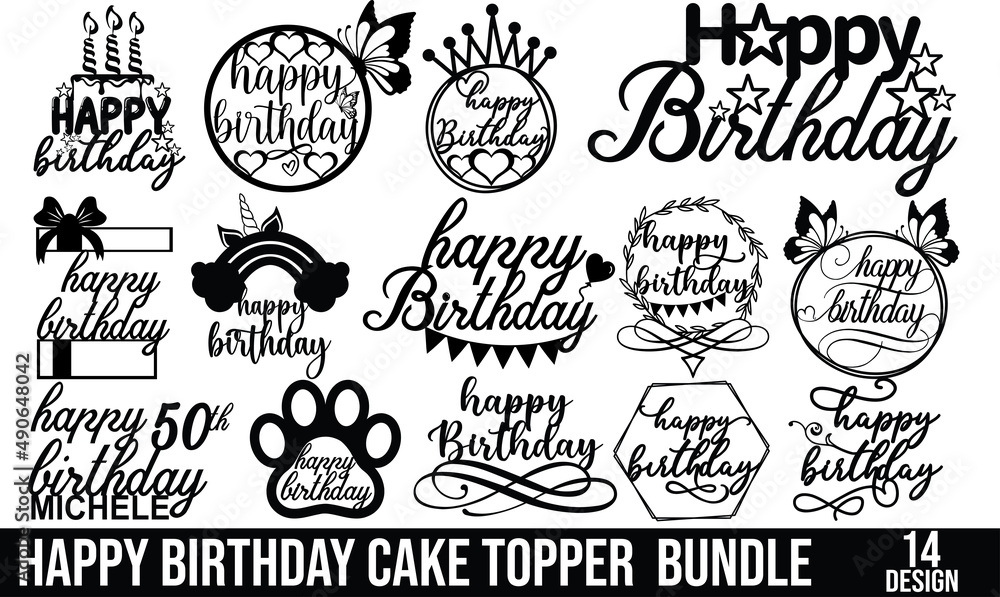 happy birthday cake topper bundle happy birthday cake topper bundle