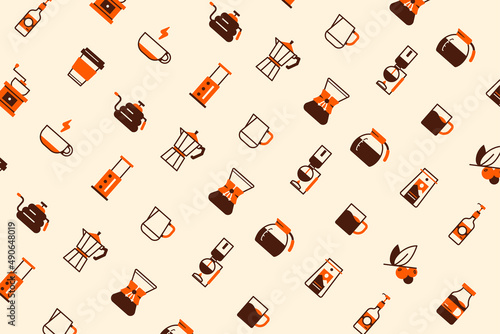 Retro Coffee Pattern Icon photo