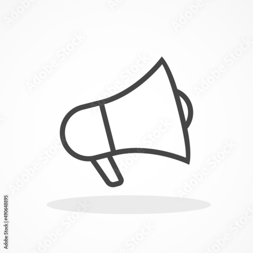 Cute Megaphone icon on white background. Illustration