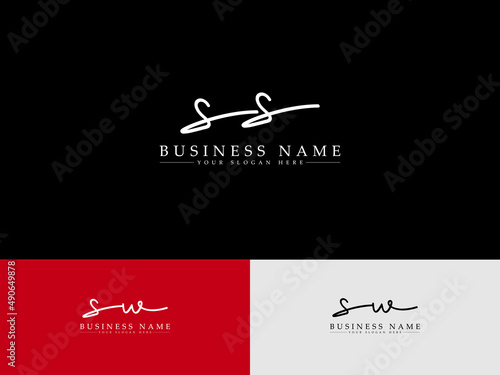 Signature SS Letters Logo, initial Ss ss Signature and Handwriting Logo Design For modern corporate wedding brand