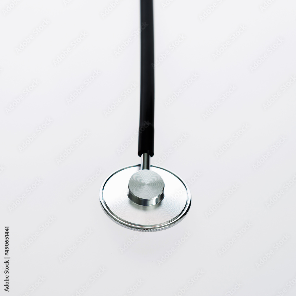 Close up view of stethoscope isolated on white background Close up view of stethoscope isolated on white background