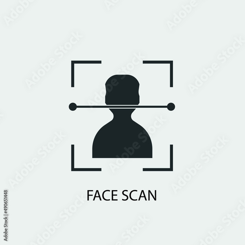 Face scan vector icon illustration sign