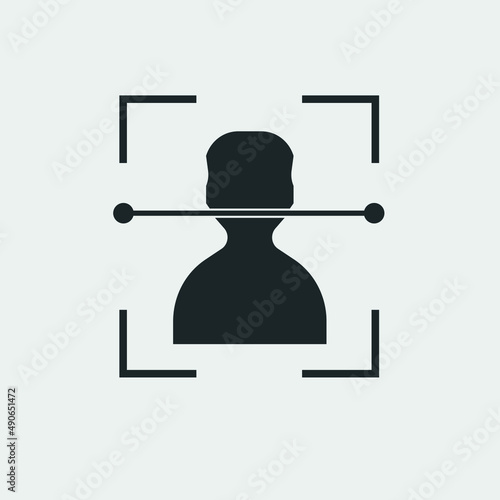 Face scan vector icon illustration sign