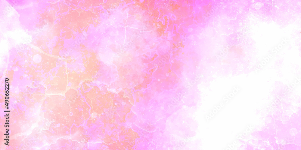 Pink background with space Soft pastel pink watercolour background painted on white paper texture. Pink watercolor canvas texture background. Abstract pastel watercolor hand painted background texture