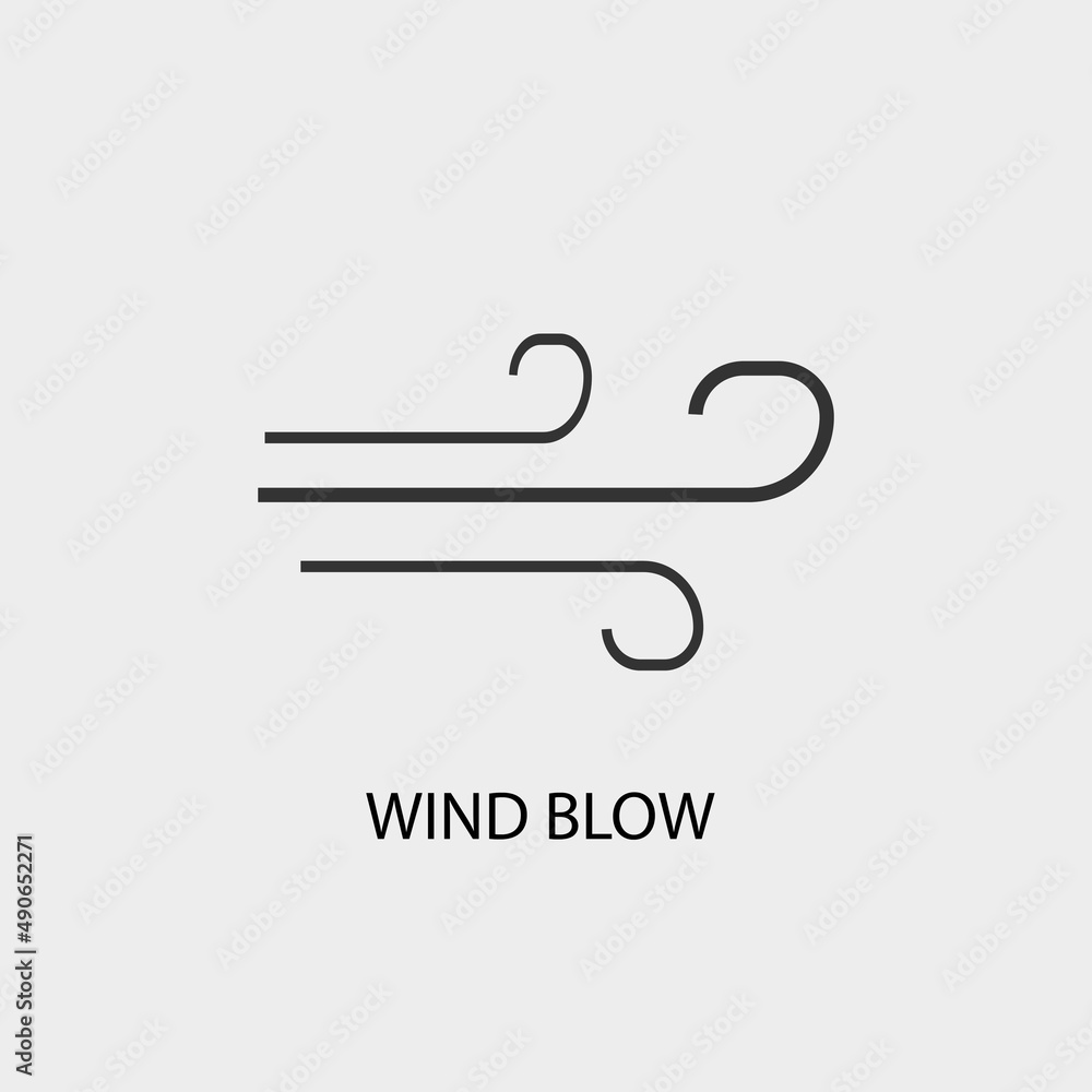 Wind blow vector icon illustration sign Wind blow vector icon illustration sign