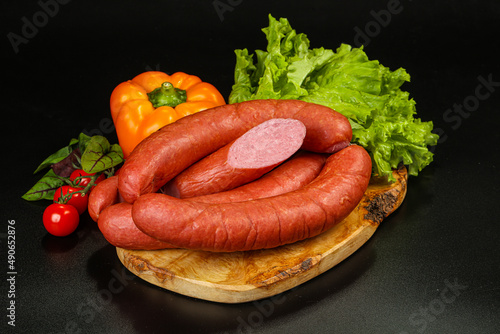 Natural meat sausages with minced meat