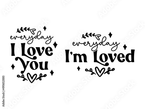 Mama baby mini vector typography love words