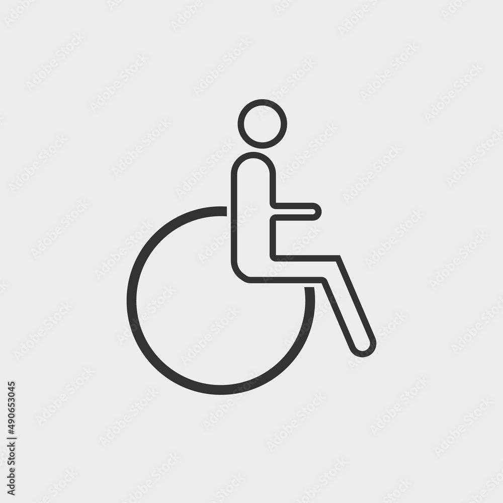 Disabled vector icon illustration sign Disabled vector icon illustration sign