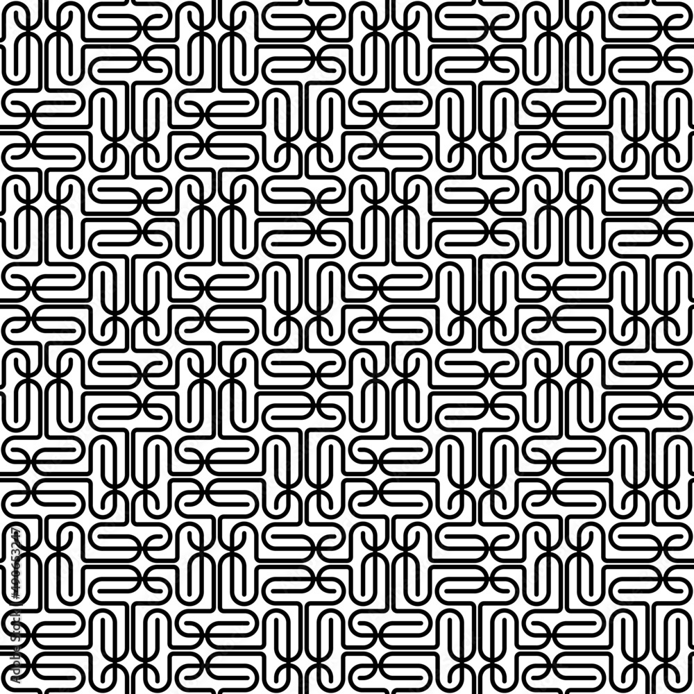 Vector seamless black and white geometric pattern.