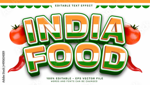 india street food 3d text effect and editable text effect