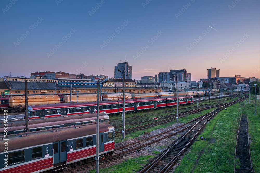 Railway station in Rzeszow, Poland. City located near the Ukraine border in subcarpathia region.