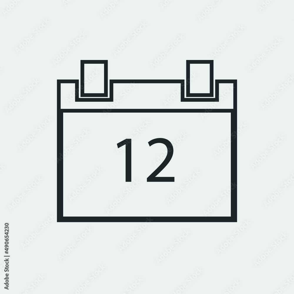 12 calender vector icon illustration sign