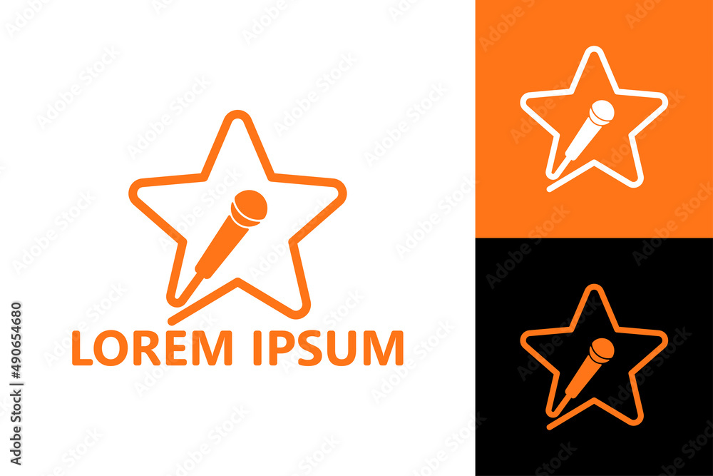 Star karaoke logo template design vector Star karaoke logo template design vector