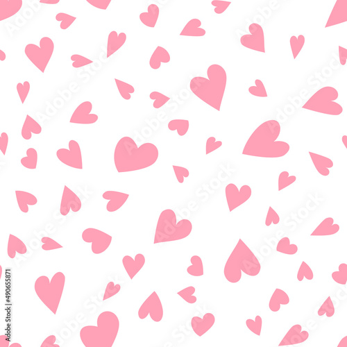 Cute Simple Seamless Pattern Love Heart Background. Illustration