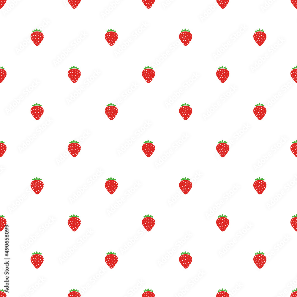Simple Sweet Strawberry Seamless Pattern Background. Illustration