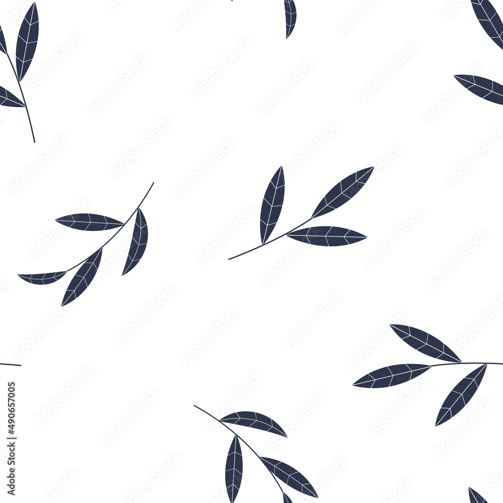 Fototapeta premium Abstract Simple Seamless Pattern Background with Leaves. Illustration