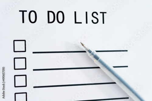 To do list with pen closeup