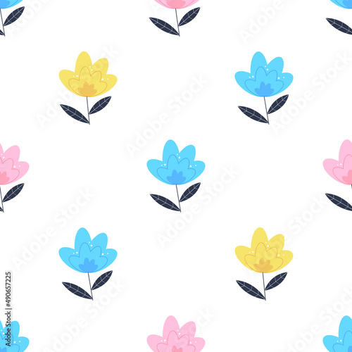 Summer Flower Seamless Pattern Background Illustration