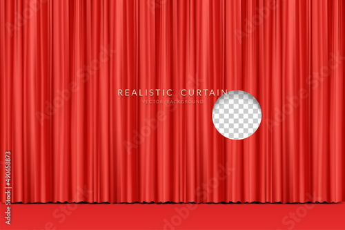 Realistic red Curtain. Vector illustration