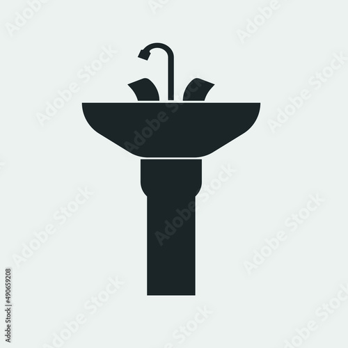 Washbasin vector icon illustration sign