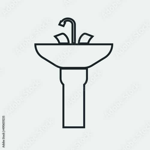 Washbasin vector icon illustration sign
