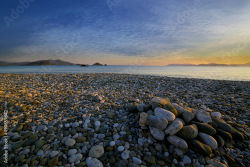 From sunset on Karaot beach. Yaniklar village, Fethiye	
