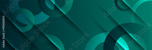 Modern abstract dark green orange banner background. Vector abstract graphic design banner pattern background template.