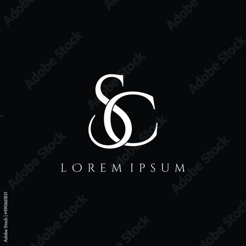 Letter SC luxury logo design vector