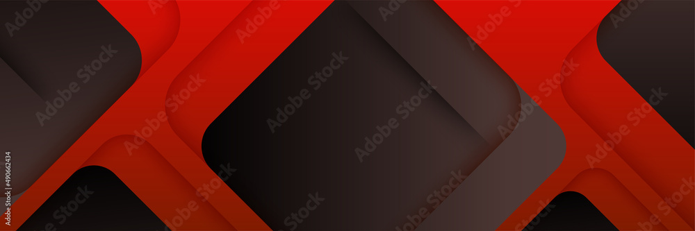 Modern abstract dark red orange yellow banner background. rounded