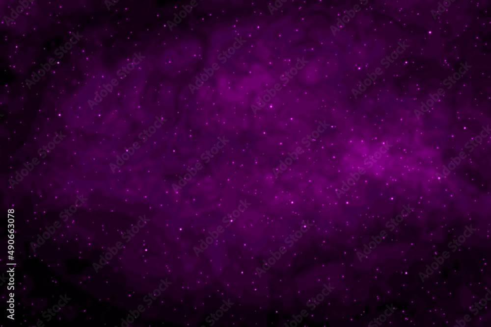 Starry night sky galaxy space background. Violet or purple dark night sky with stars.  Stars in the night.