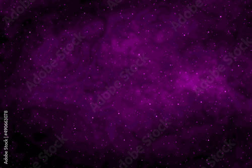 Starry night sky galaxy space background. Violet or purple dark night sky with stars. Stars in the night.