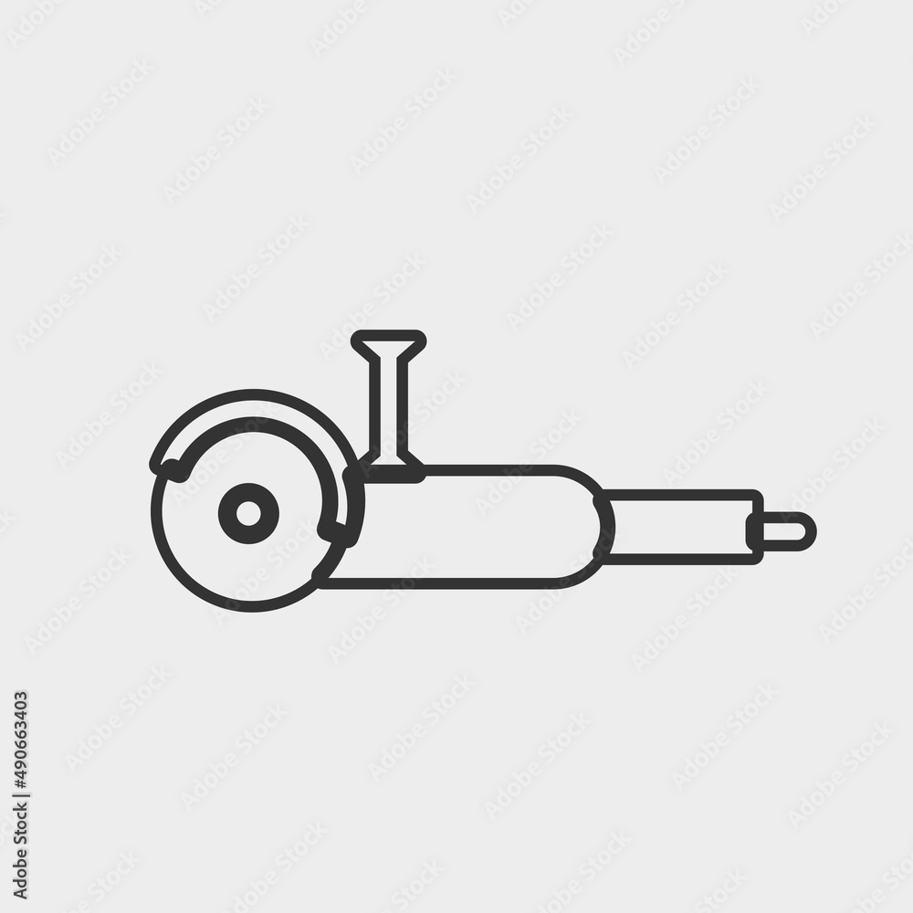Angle grinder vector icon illustration sign Angle grinder vector icon illustration sign