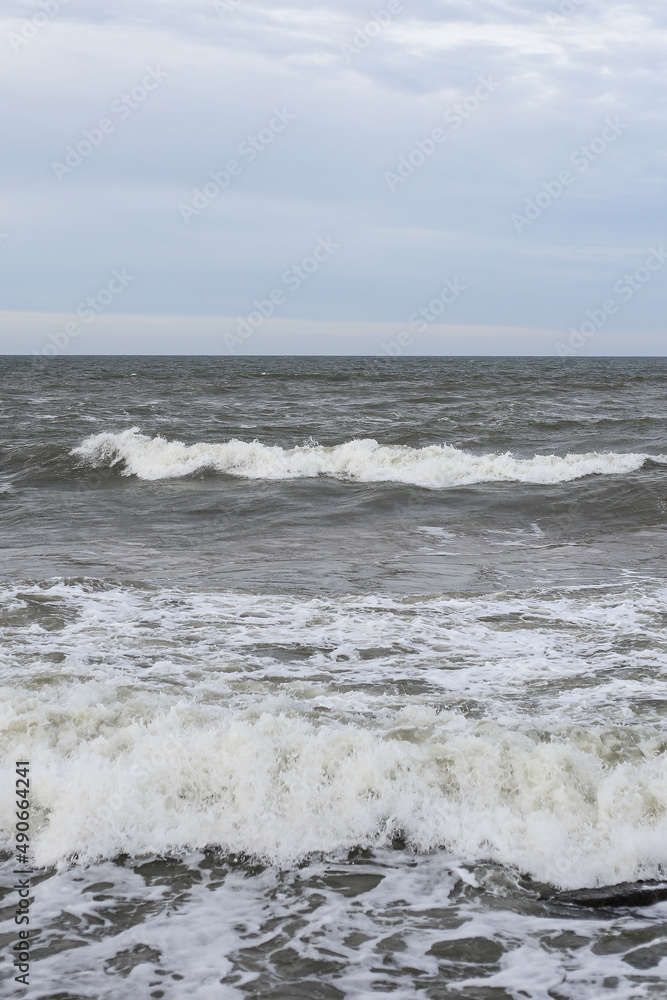 Baltic sea seascape view of shoreline and small waves. Baltic sea seascape view of shoreline and small waves.