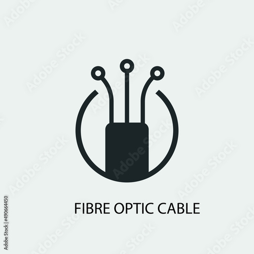 Fibre optic cable vector icon illustration sign