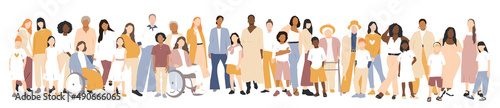 Multicultural group of mothers with kids collection. Flat vector illustration.