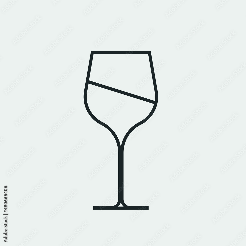 Wineglass vector icon illustration sign Wineglass vector icon illustration sign