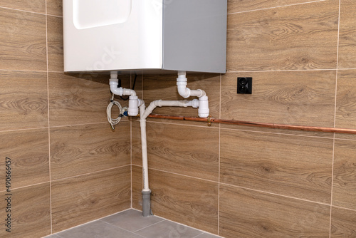 Φωτογραφία Sewage pipes for drainage of condensate from the domestic mechanical ventilation with heat recovery