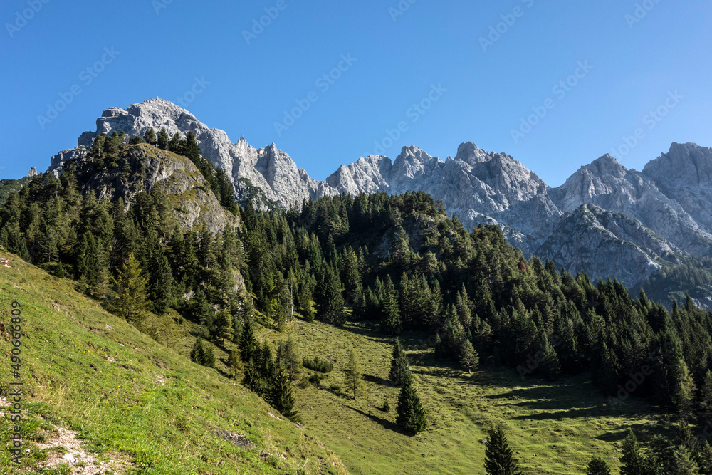 The Geiselhorn peak in the Loferer Steinberge, Sankt Ulrich, Austria.