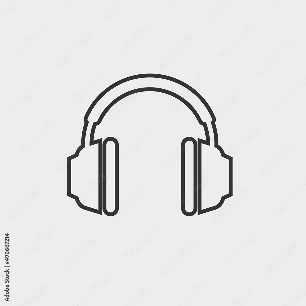 Fototapeta premium Headphones vector icon illustration sign