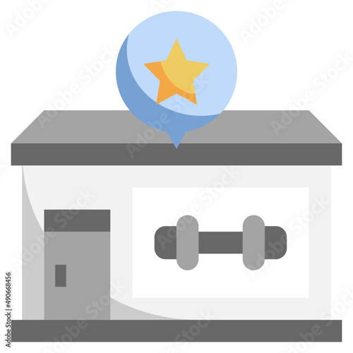GYM flat icon,linear,outline,graphic,illustration