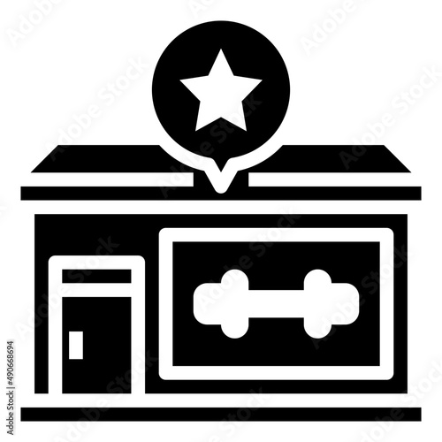 GYM glyph icon,linear,outline,graphic,illustration