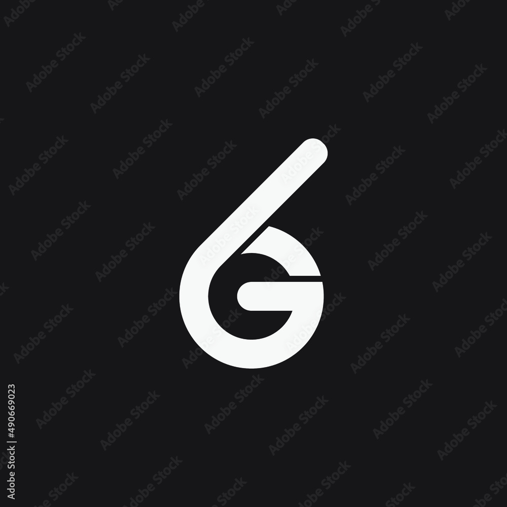 Initial letter G6 OR 6G monogram logo. Initial letter G6 OR 6G monogram logo.