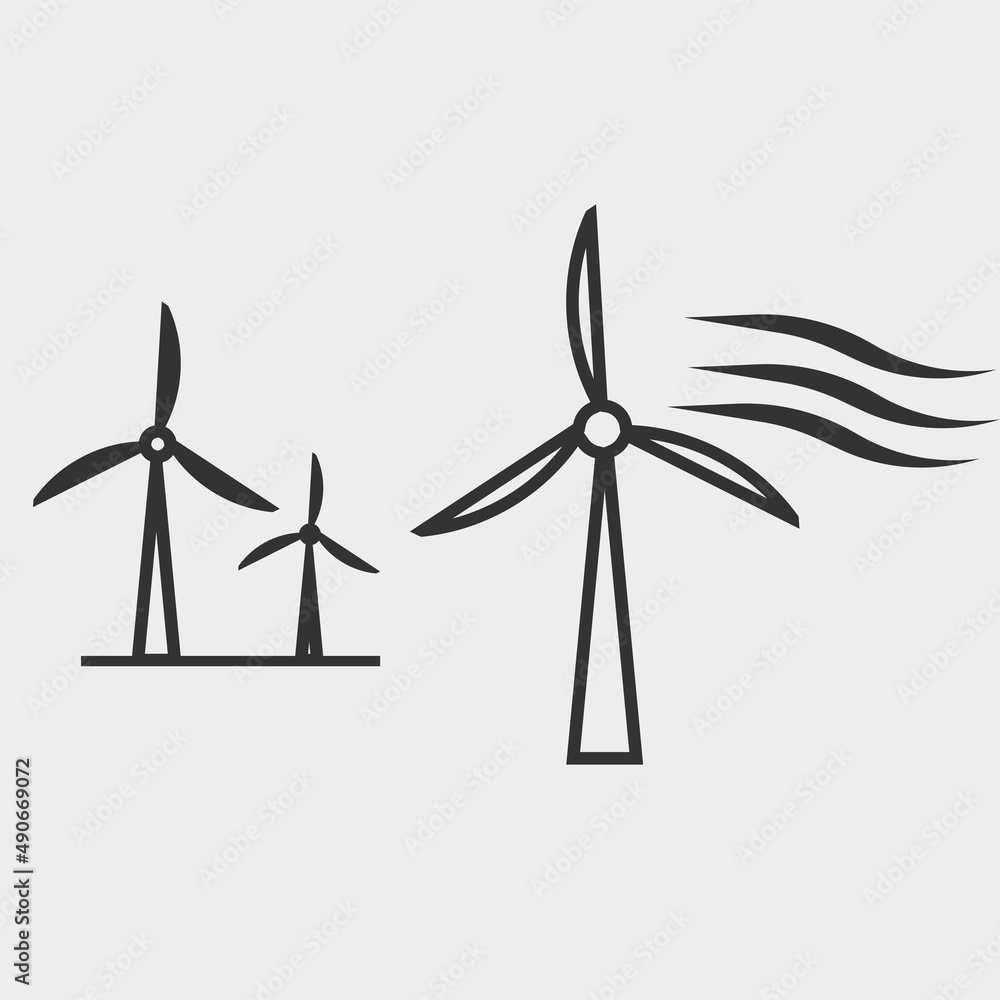 Wind power vector icon illustration sign Wind power vector icon illustration sign